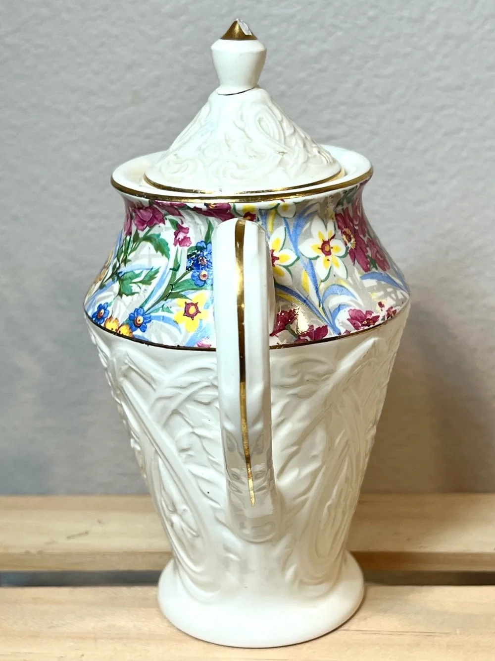 Rare VTG Erphila Brighton Cheery Chintz Mini Embossed Coffee Pot | 6”H | Repair